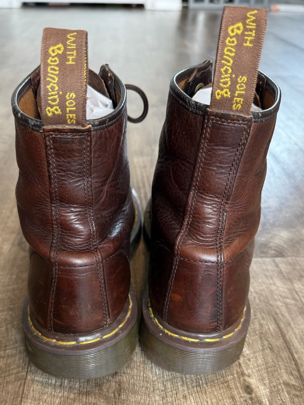 Dr Martens 1460 8-Eye Crazy Horse Brown Leather Boots Men US 10